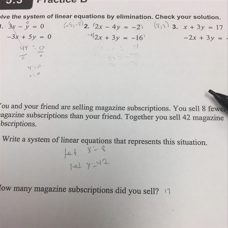 I need to show work and Idk how for 2 or 3. The -5,-2 and 8,3 is the answers just-example-1