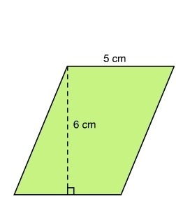 What is the area of the parallelogram? A. 22 square centimeters B. 30 square centimeters-example-1