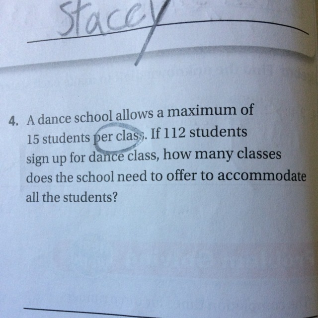 A dance school allows a maximum of 15 students per class. If 112 students sign up-example-1