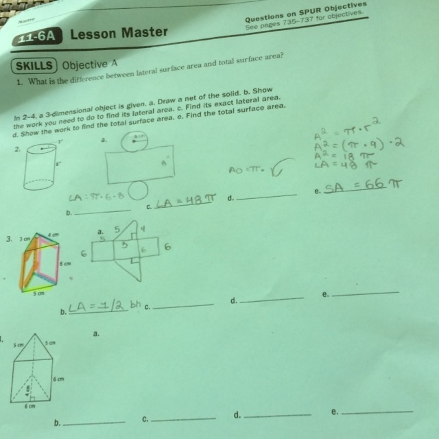 What is the formula for finding lateral area?-example-1