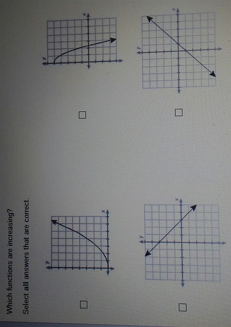 Which functions are increasing? Select all answers that are correct.-example-1