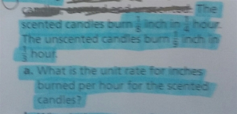 What is the unit rate for inches burned per hour-example-1