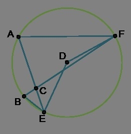 ∠FAE measures 72°. What other angle must measure 72°? ∠BFD ∠DEA ∠EDF ∠FBE-example-1