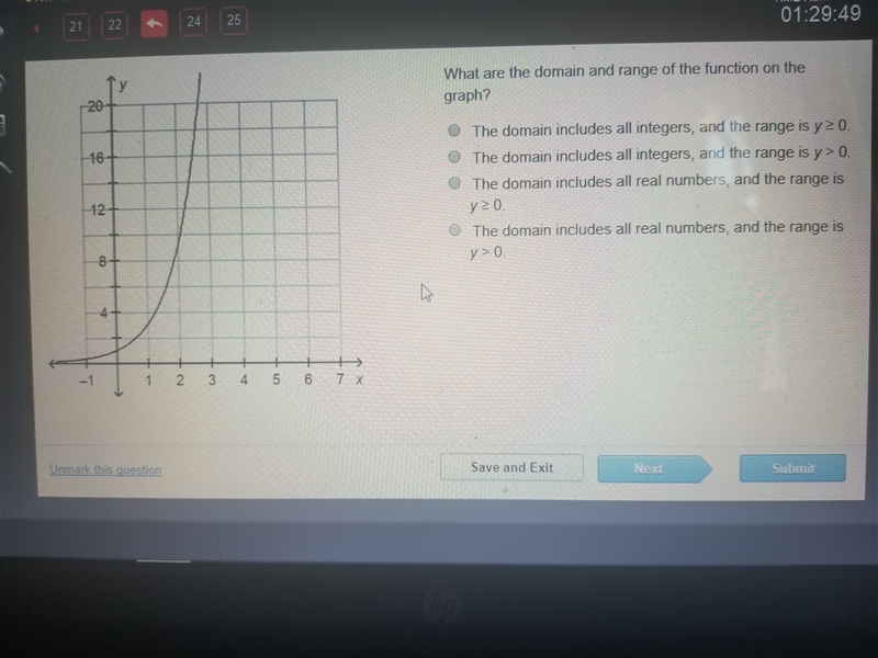 What are the domain and range of the function on the graph? Please help-example-1