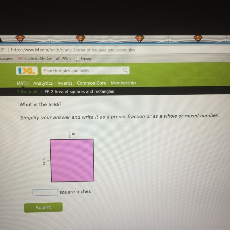 --- square inches, please include it in a fraction, hole number, or mixed number... thanks-example-1