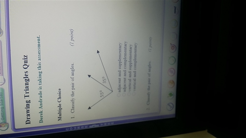 Classify the pair of angles. A B C D I chose A, please correct me if I'm wrong.-example-1