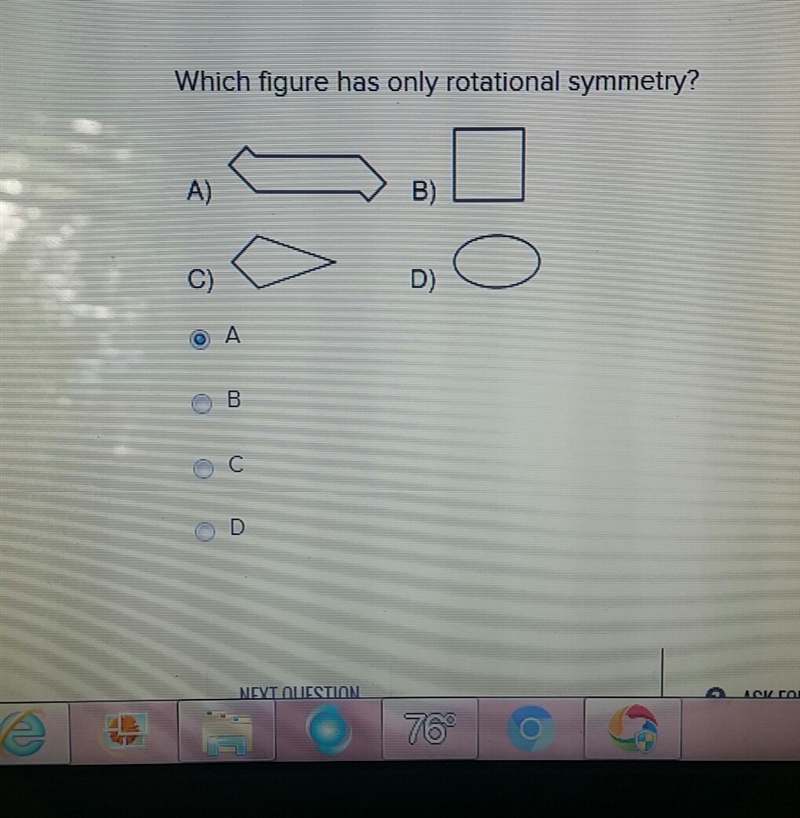 Which figure has only rotational symmetry-example-1