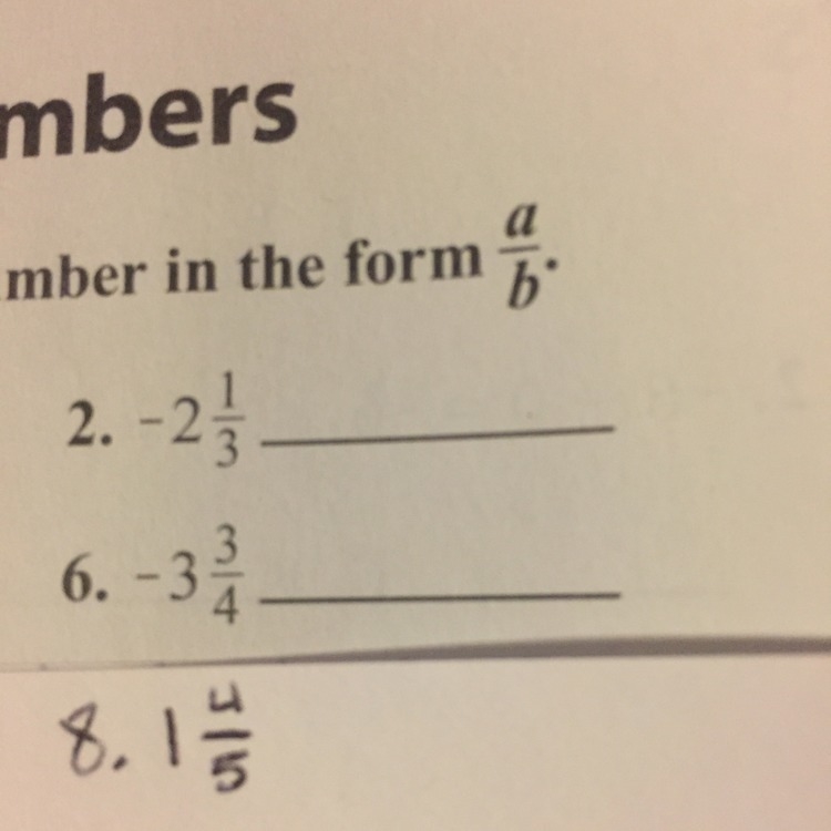 Write each rational number in the form of a over b (a/b).-example-1