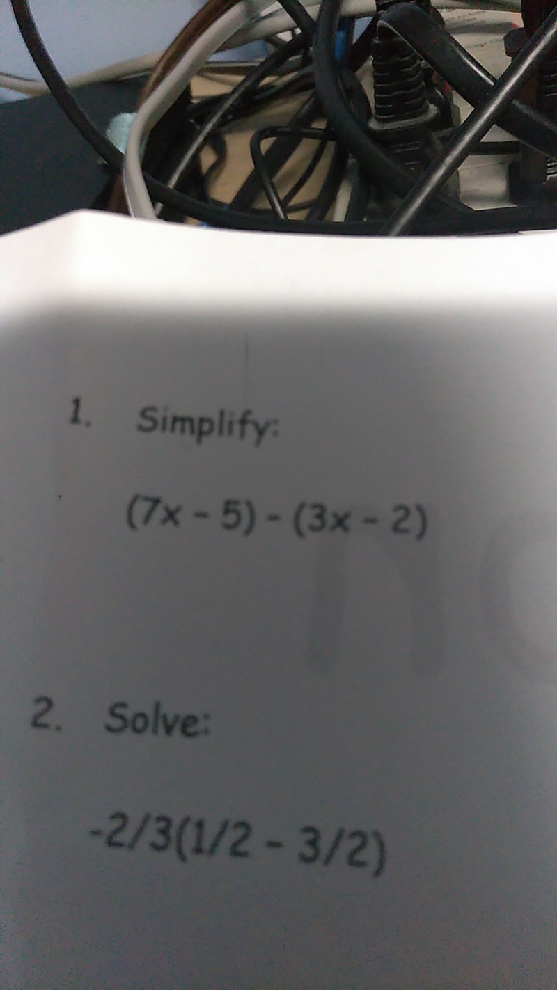 Simplify (7x-5)-(3x-2-example-1