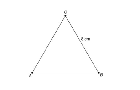 What is the area of the equilateral triangle? Round to the nearest square centimeter-example-1