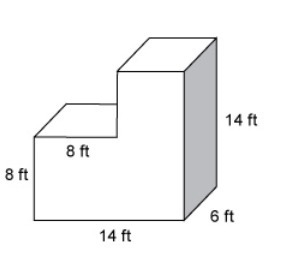 What is the surface area of the figure? A. 428 ft2 B. 560 ft2 C. 632 ft2 D. 888 ft-example-1