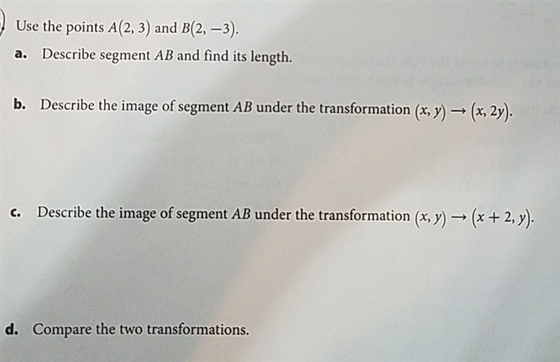 Use the points A(2,3) abd B (2,-3) to find length-example-1