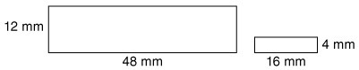 How many times larger is the area of the larger rectangle than the area of the smaller-example-1