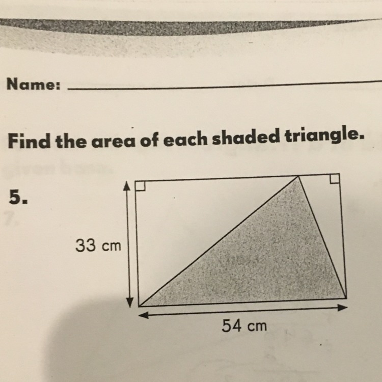 Find the area of the shaded triangle-example-1