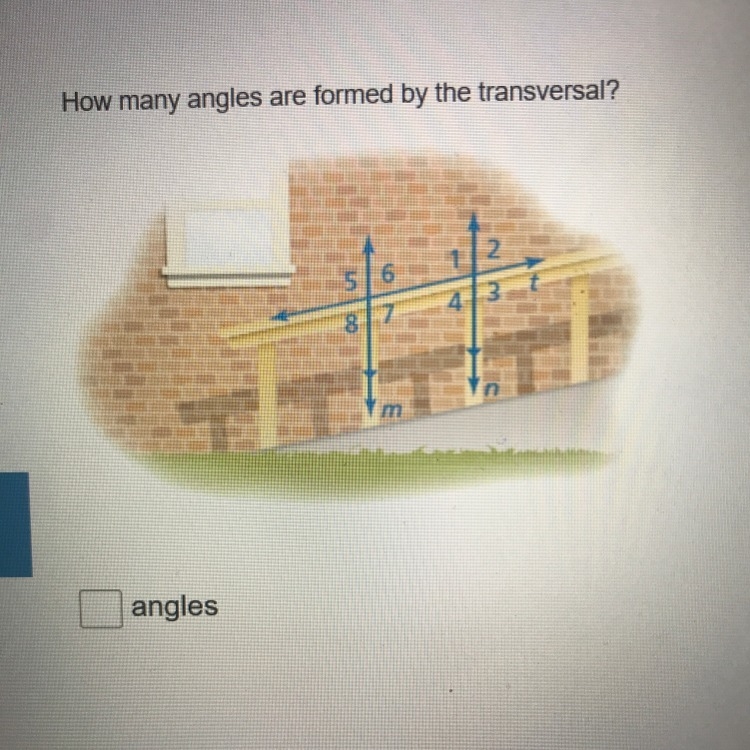 How many angles are formed but the transversal?-example-1