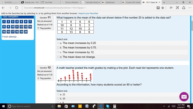 First right answer for both gets brain QUESTION 12: 22 20 6 14-example-1