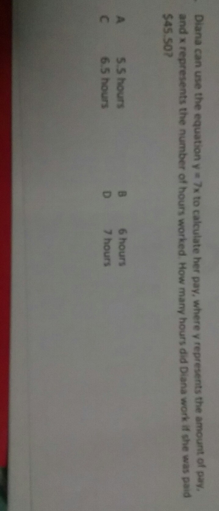 How many hours did Diana work of she was paid $45.50-example-1