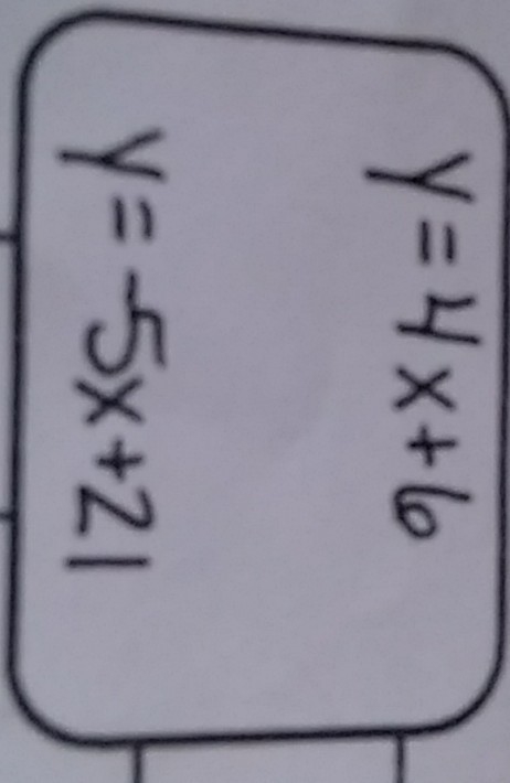 Systems w/ substitution y=4x+6 & y=-5+21-example-1