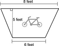 On a road, a bike sign in the shape of an isosceles trapezoid is to be painted. The-example-1