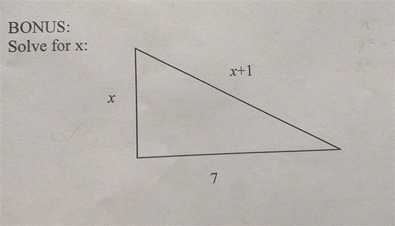 How would you solve this??? I don't know how to get X using a Pythagorean formula-example-1