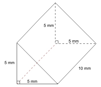 What is the volume of this triangular prism? A. 125 mm3 B. 50 mm3 C. 55 mm3 D. 250 mm-example-1