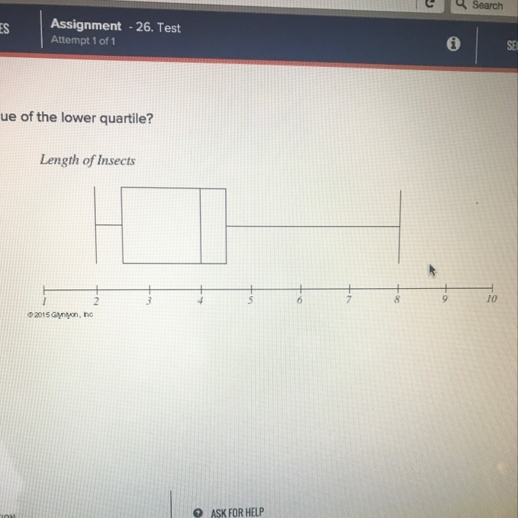 What is the value of the lower quartile? A.2 B.2.5 C.4 or D.4.5-example-1