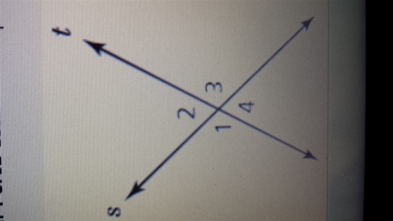 Lines t and s (picture attached) which of the following pair of angles are vertical-example-1