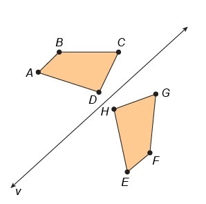 Quadrilateral ABCD is the result of a reflection of quadrilateral EFGH over the line-example-1