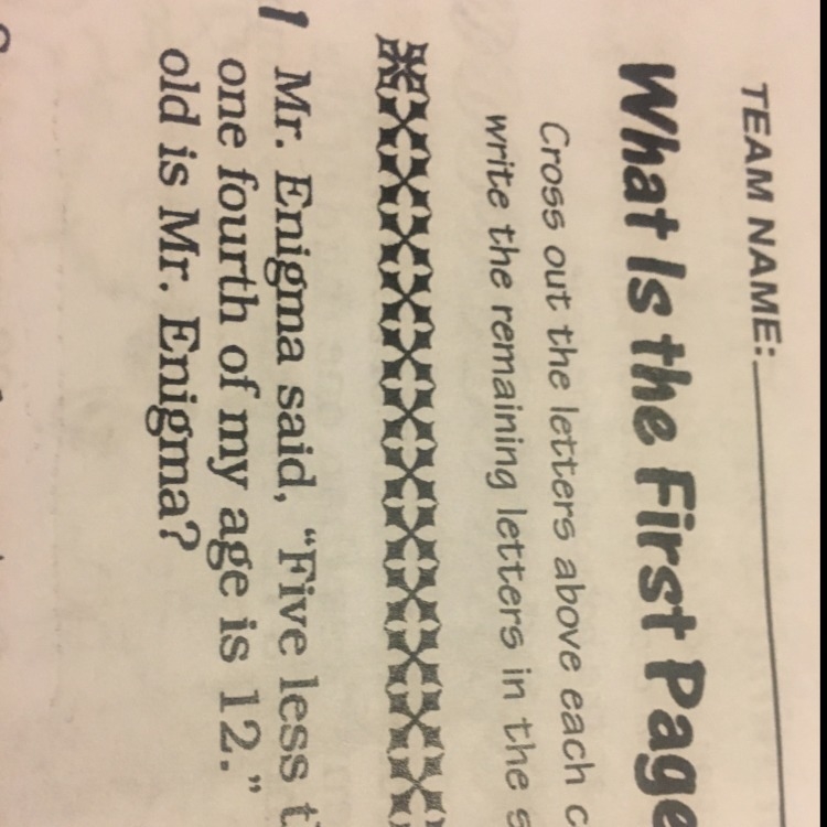 Five less than one fourth of my age is 12-example-1