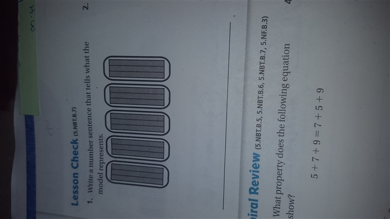 Can somebody help me writing a number sentence that tells what does the model represent-example-1