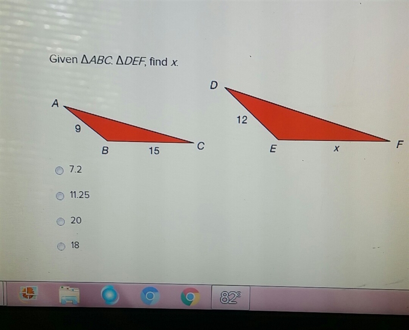 Given ABC : DEF find x-example-1