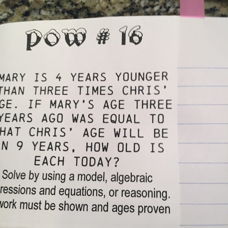 What is the answer for Chris' age and Mary's age?-example-1