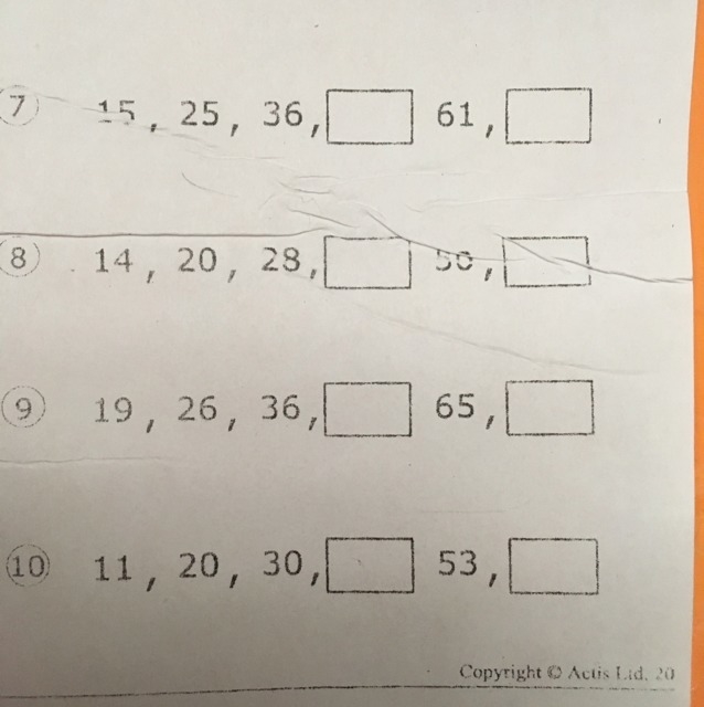 Can someone give the answer for the number pattern, I am struggling. Please!-example-1