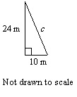 In the given right triangle, find the missing length. a)28 m b)26 m c)25 m d)27 m-example-1