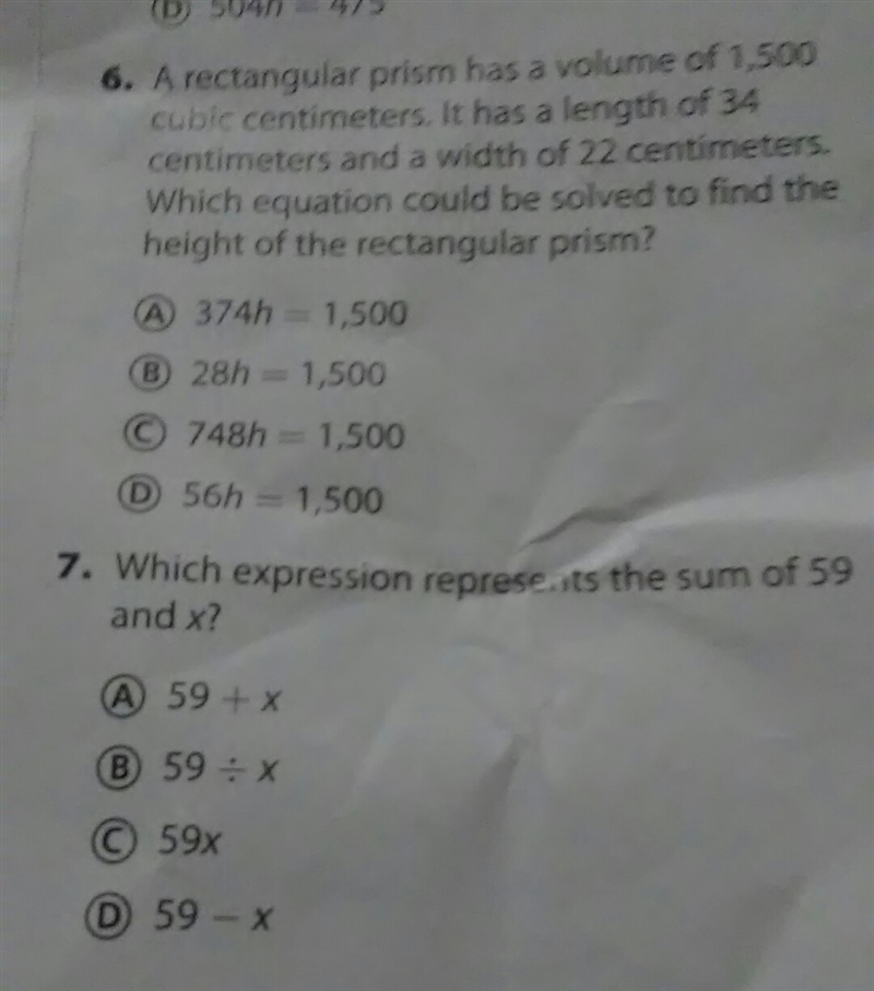 6.a rectangular prism has a volume of 1,500 cubic centimeters.It has length of 34 centimeters-example-1