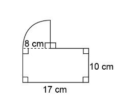 This figure consists of a rectangle and a quarter circle. What is the perimeter of-example-1