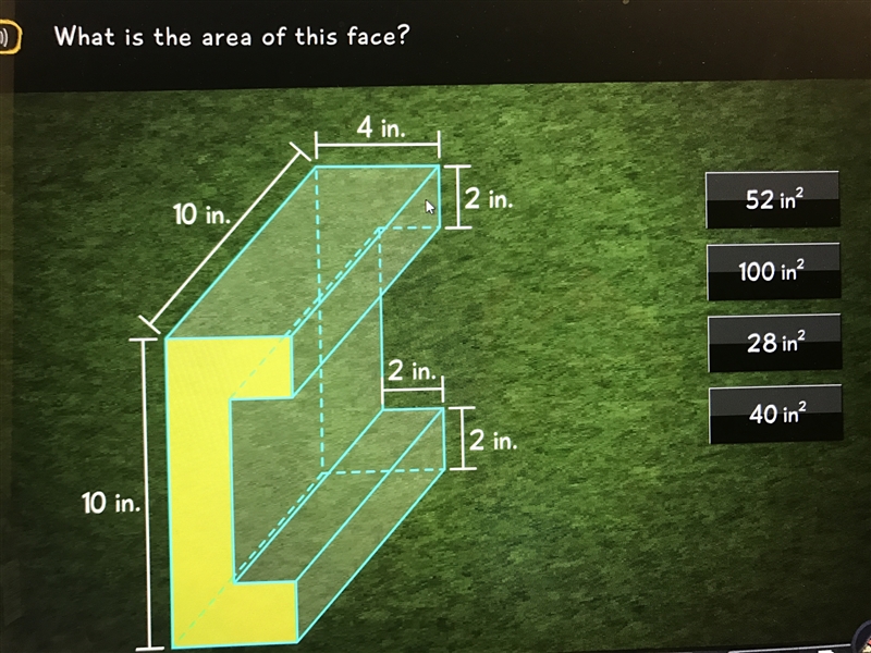 What is the area of this face-example-1