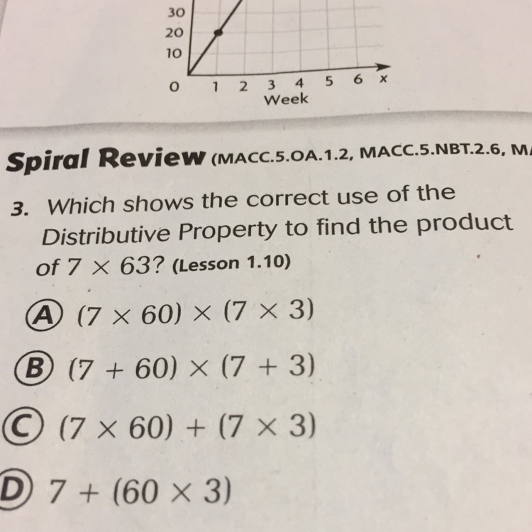 Which shows the correct use of the distributive property to find the product of 7x-example-1