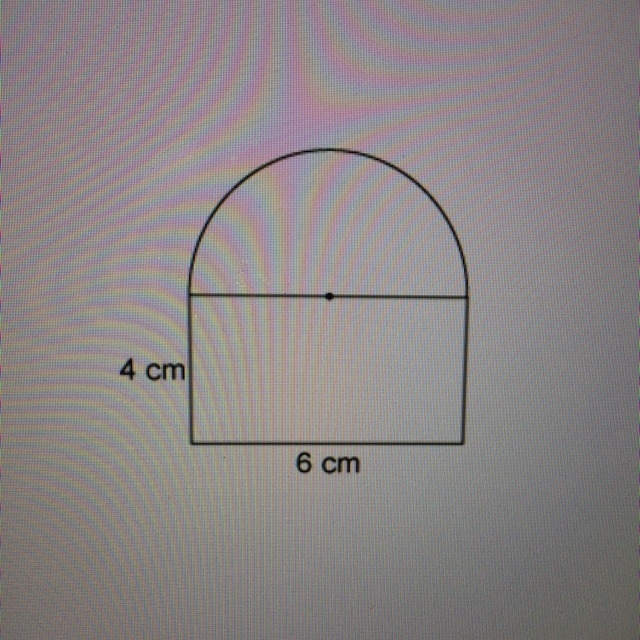 This figure consists of a rectangle and semicircle. What is the perimeter of this-example-1