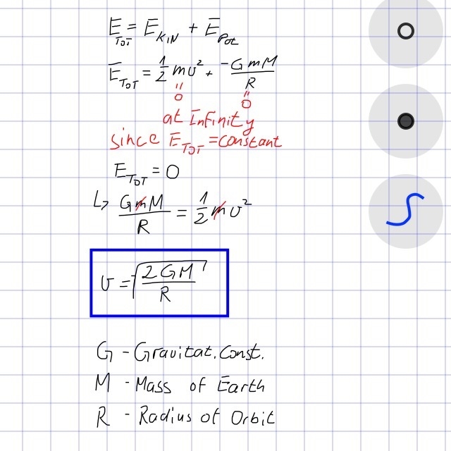 What is the ratio of escape speed from earth to circular orbital speed? ignore air-example-1