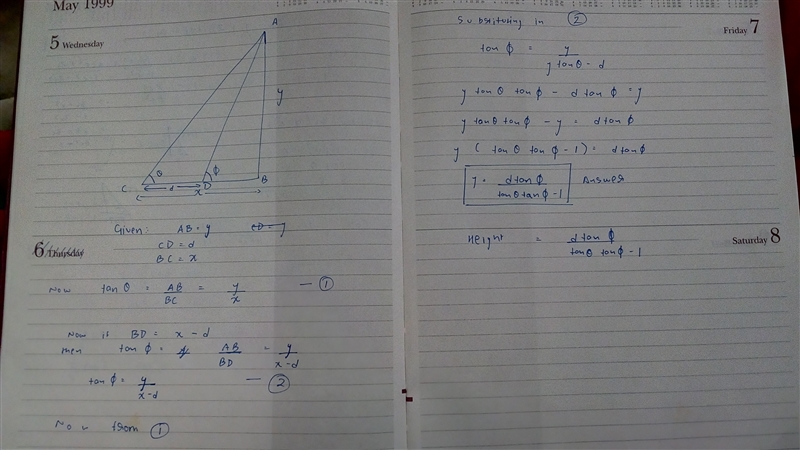 A woman stands at a horizontal distance x from a mountain and measures the angle of-example-1