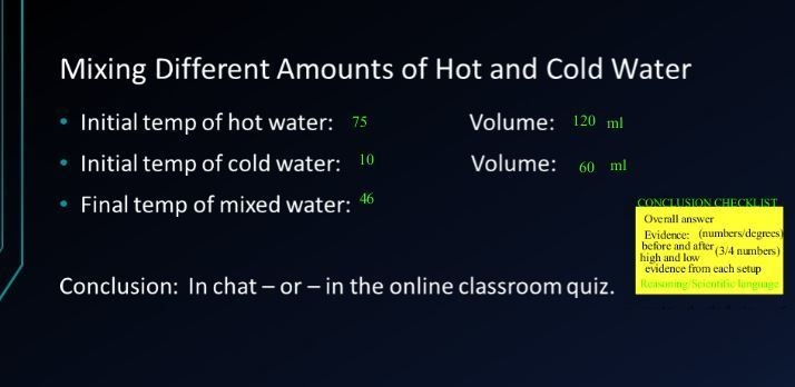 Write a conclusion to the question, "What happens if we mix different amounts-example-1