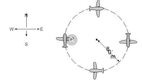 "A toy airplane flies clockwise at a constant speed in a horizontal circle of-example-1