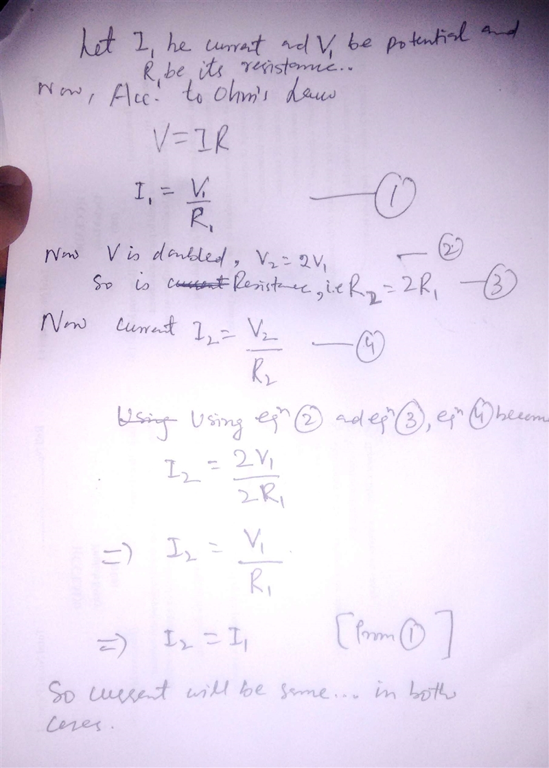 What is the effect on the current in a wire if both the voltage across it and its-example-2