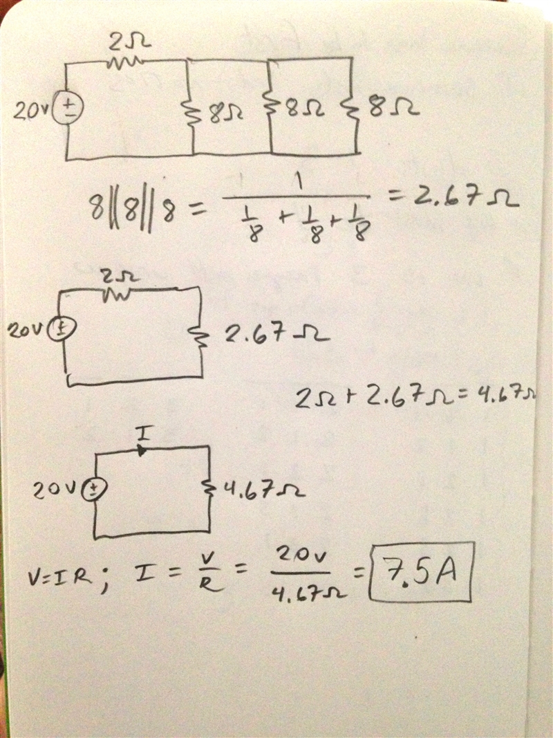 18. A 2.0-ohm resistor is connected in a series with a 20.0 -V battery and a three-example-1