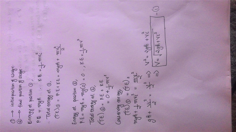 Explain why the speed of a sled is increases as it moves down a snow -covered hill-example-2