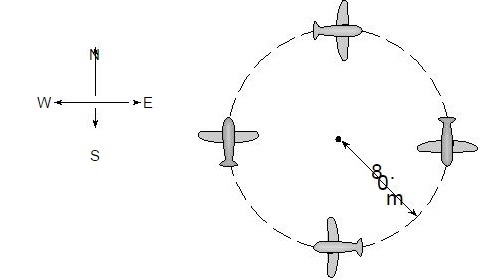 "A toy airplane flies clockwise at a constant speed in a horizontal circle of-example-1