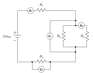 If each resistor in the circuit shown is 5.0 Ω and the battery is 12.0 V, what does-example-1