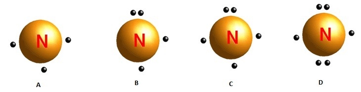 Which is the correct Lewis Dot Diagram for Nitrogen?-example-1