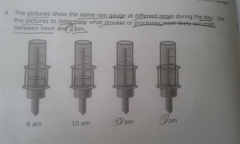 The question is on the picture. A. evaporation B. Precipitation C. Condensation and-example-1